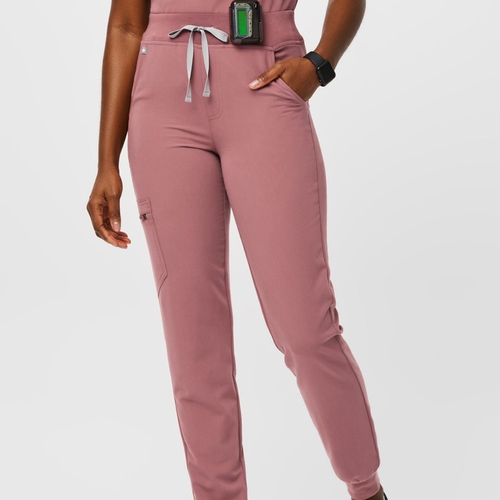 Figs Zamora High Waisted Jogger Pants Mauve